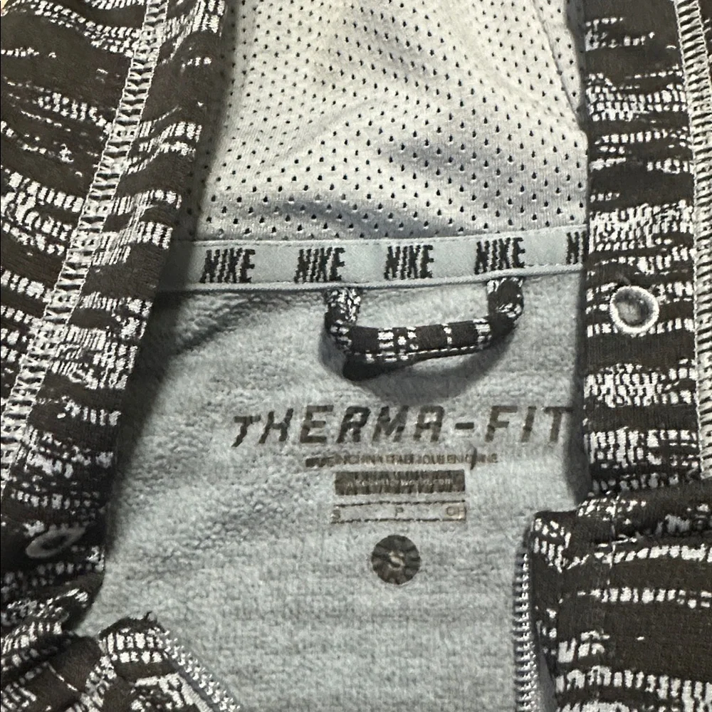 Nike Therma Fit Black Gray Full Zip Hoodie Jacket Small